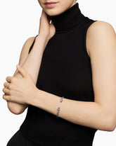 Classic Cable Bracelet in Sterling Silver with 14K Yellow Gold and Amethyst, 5mm